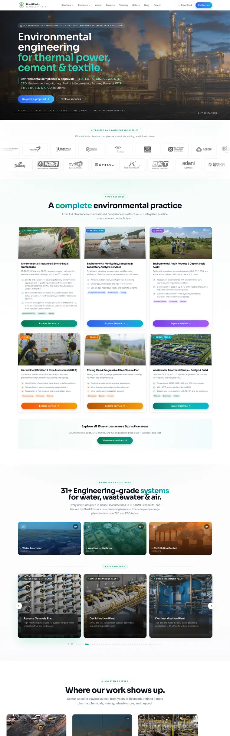 Bharti Enviro — case study screens